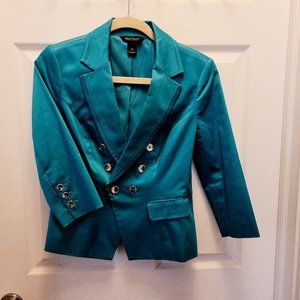 White House Black Market Teal 3/4 Sleeve Classic Lined Blazer